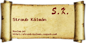 Straub Kálmán névjegykártya